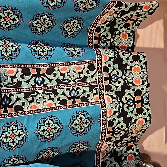 Carolyn Taylor teal bohemian oversized top size M - Picture 2 of 7